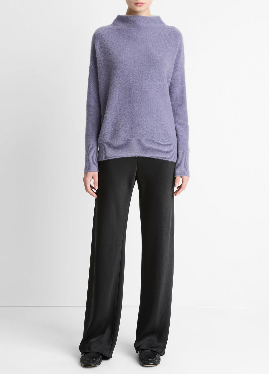 Plush Cashmere Funnel-Neck Sweater in Turtleneck