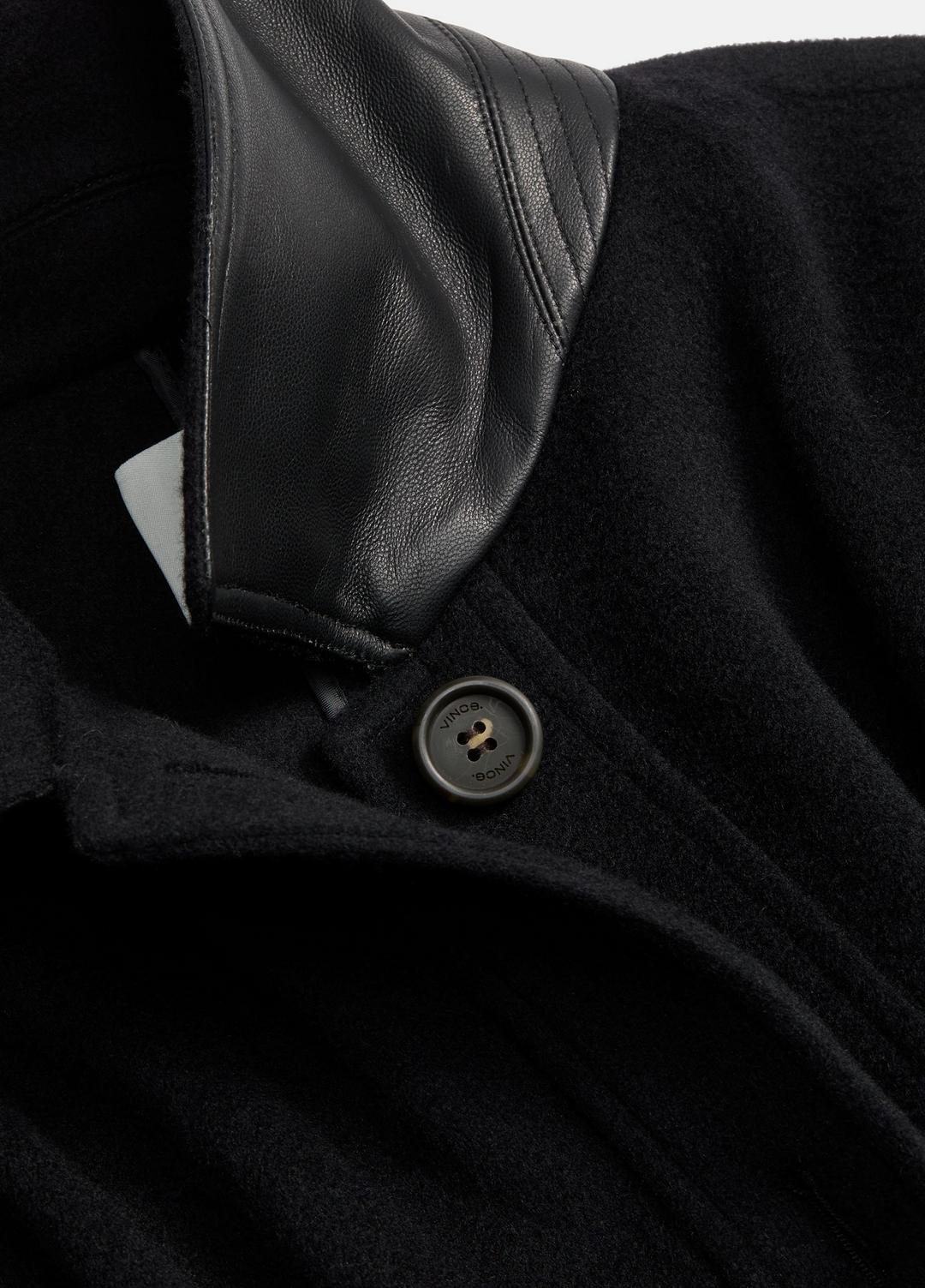 Leather-Trim Wool Cape in Accessories