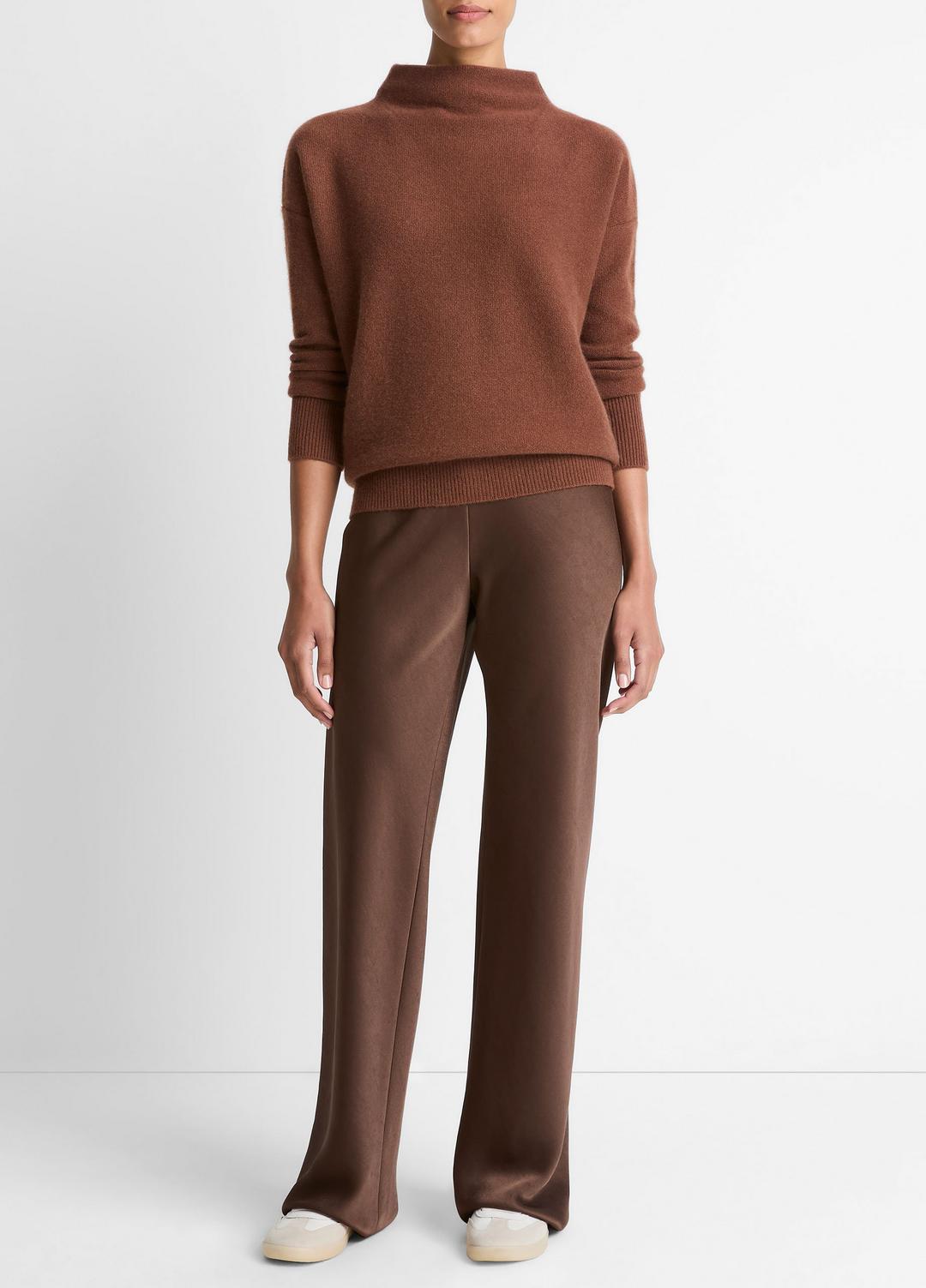 Plush Cashmere Funnel-Neck Sweater in Turtleneck