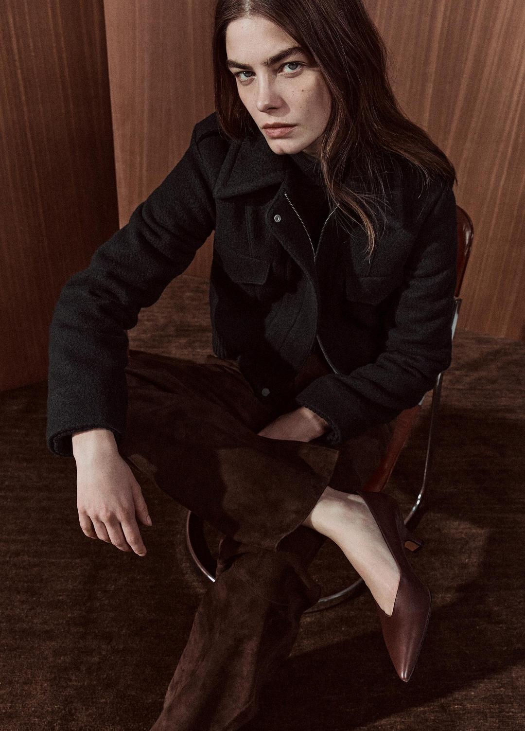 Italian Wool-Blend Cropped Jacket in Jackets