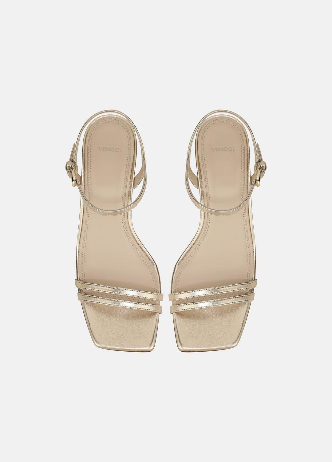Tilda Metallic Leather Heeled Sandal in Heels