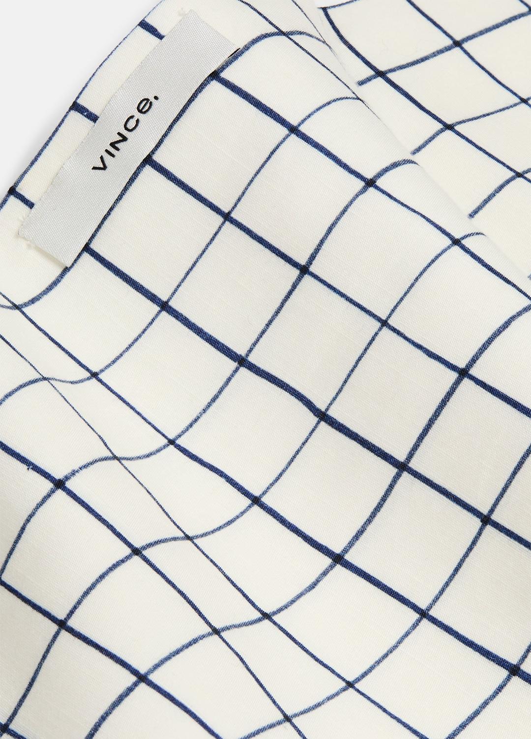 Trellis Plaid Cotton-Blend Headkerchief in Scarves & Hats