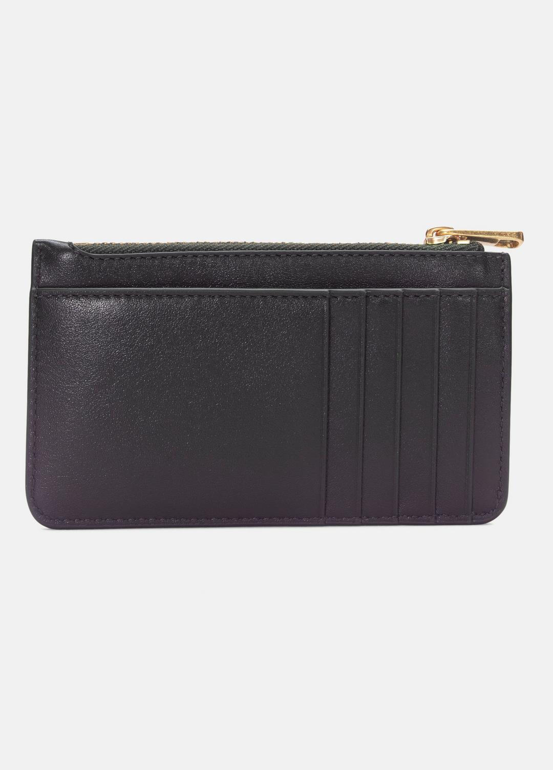 Leather Zip-Top Card Case in Handbags