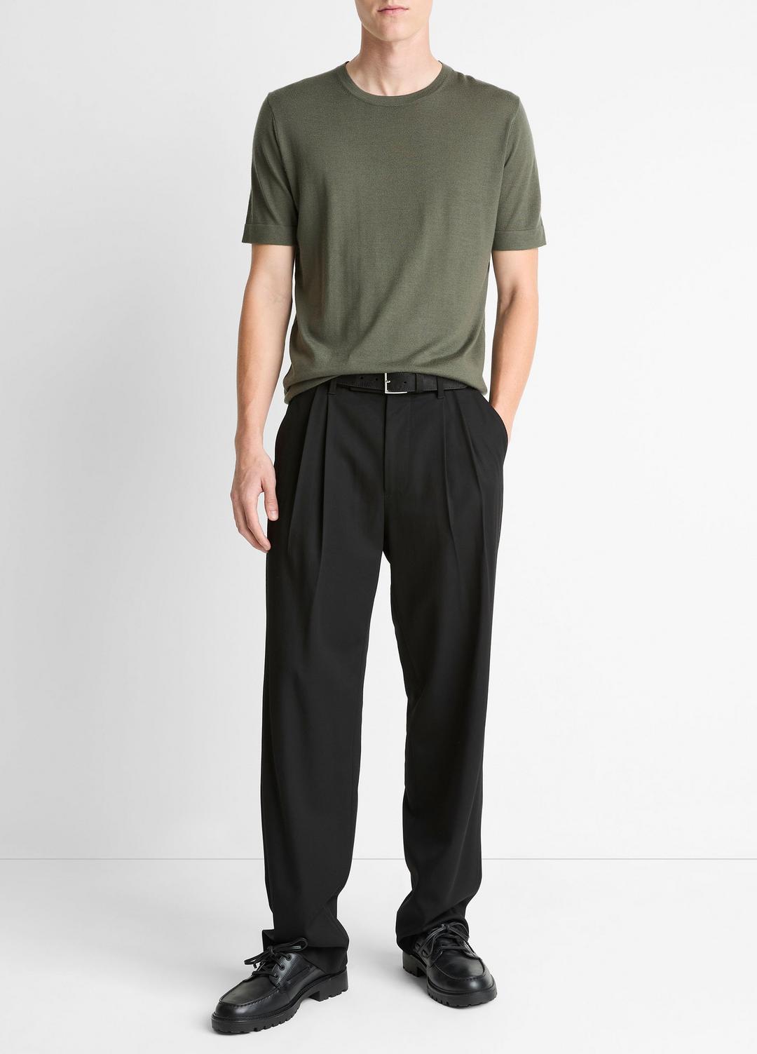 Featherweight Merino Wool-Cashmere Short-Sleeve Sweater in Short Sleeve