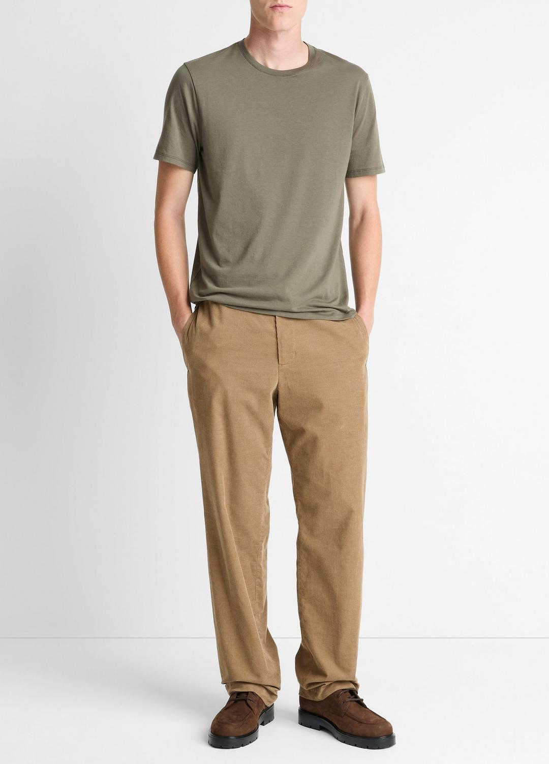 Pima Cotton Crew Neck T-Shirt in Short Sleeve