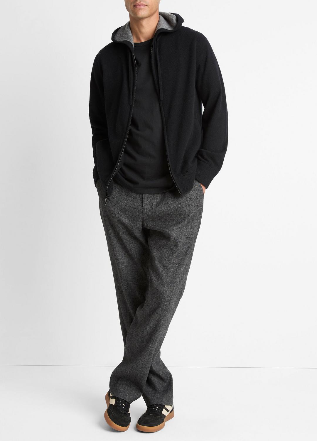 Cashmere Zip-Front Hoodie in Cashmere