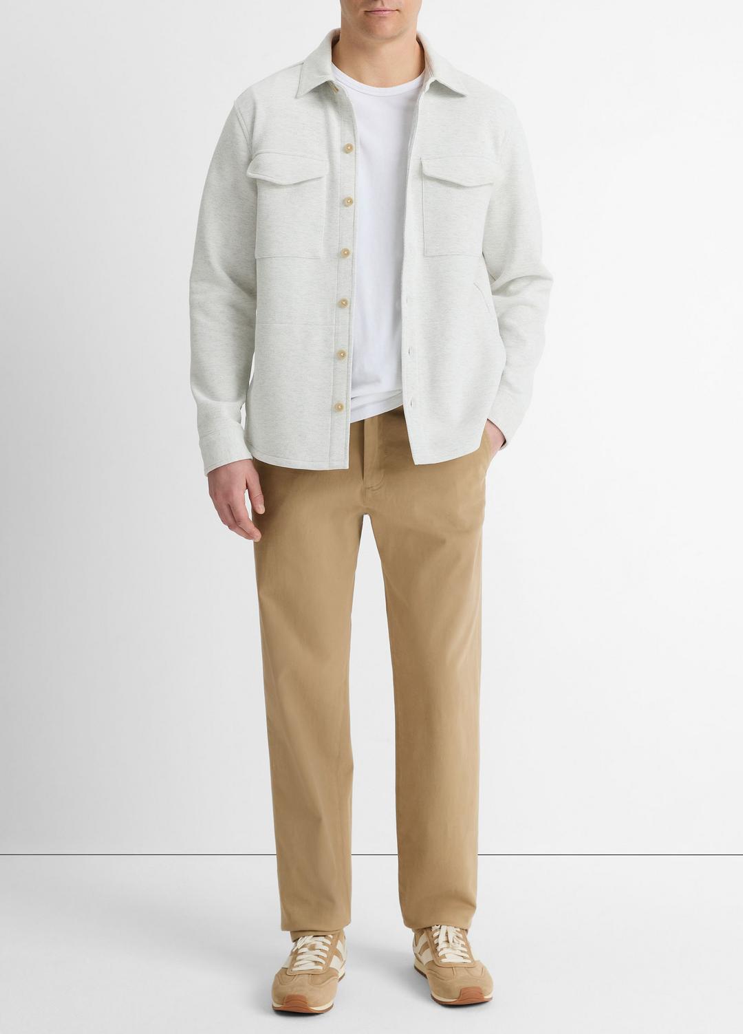 Double-Knit Cotton-Blend Piqué Shirt Jacket in Shirt Jackets