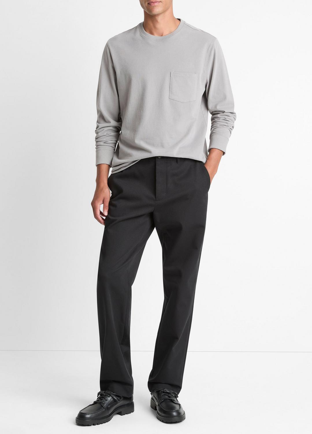 Sueded Jersey Long-Sleeve Pocket T-Shirt in Long Sleeve