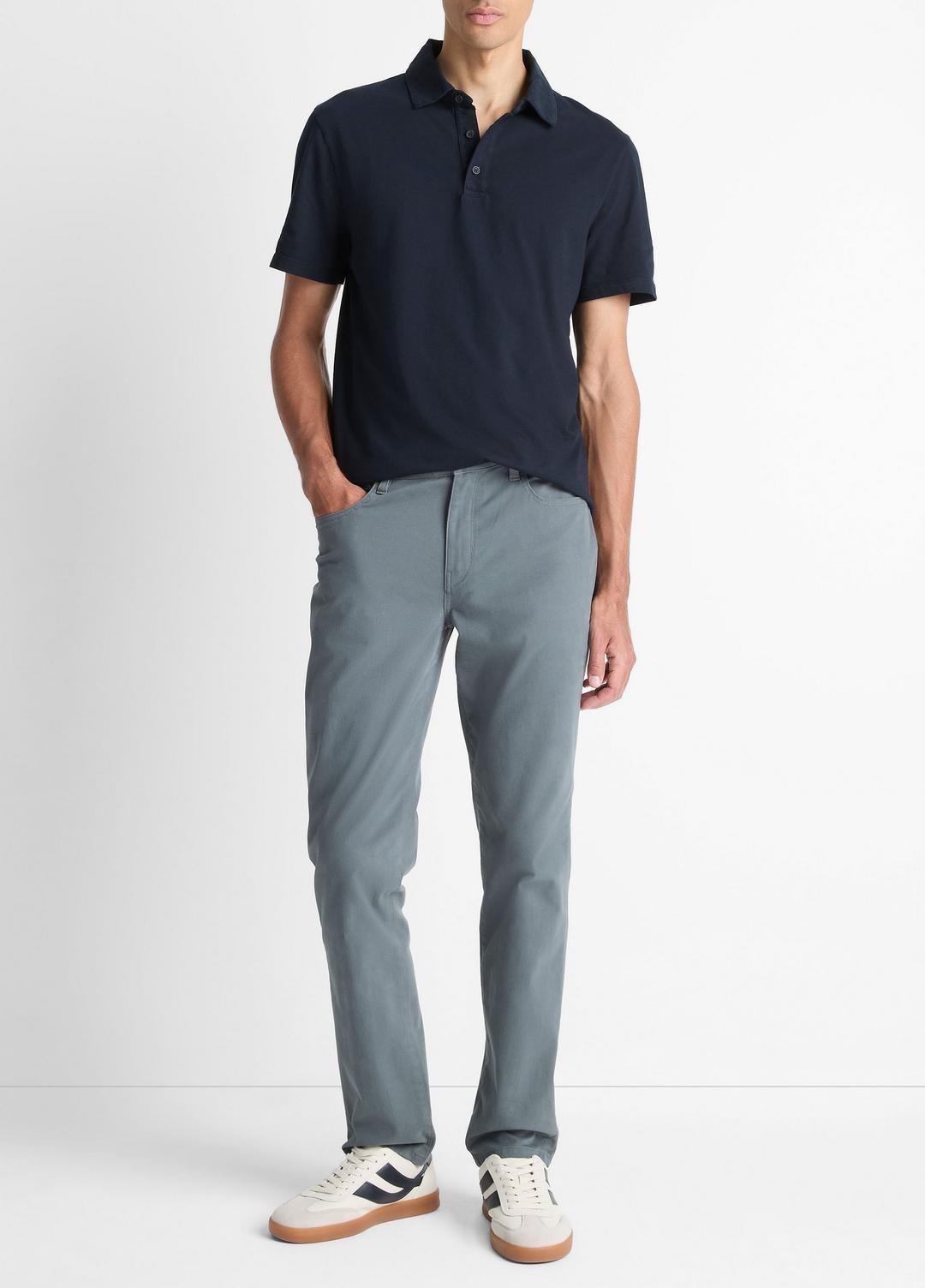 Garment Dye Cotton Polo Shirt in Henleys & Polos