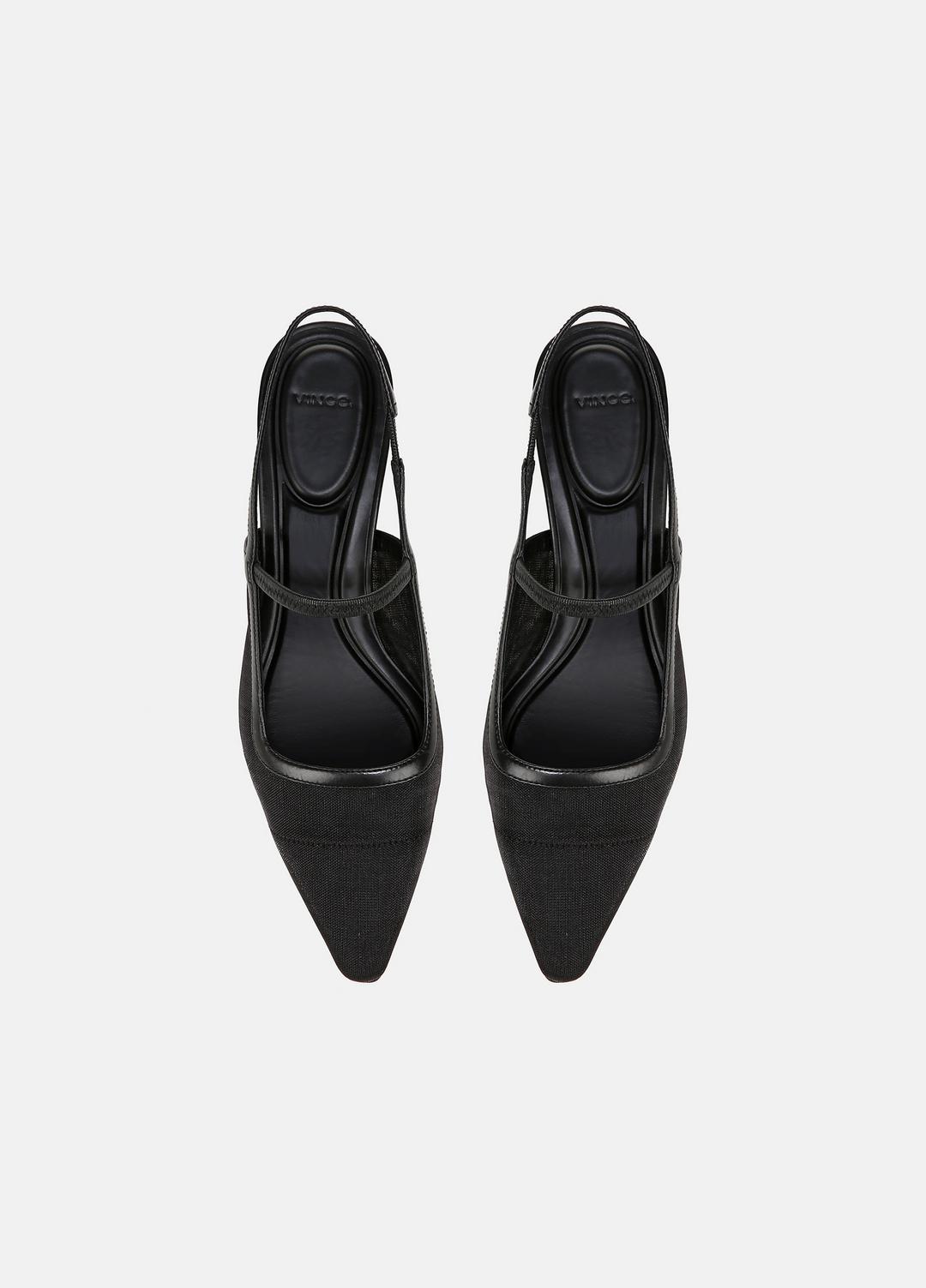 Venice Leather and Mesh Slingback Kitten Heel in Shoes