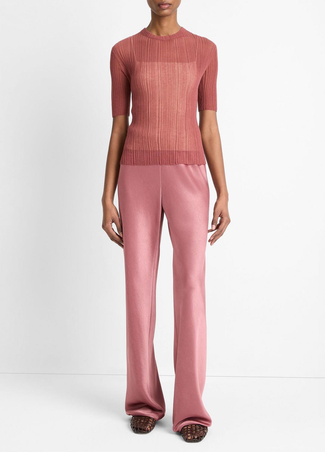 Italian Cotton-Blend Double-Layer Top in Sweaters