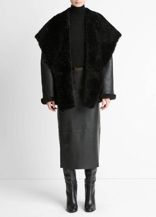 Shearling Hooded Jacket in Jackets