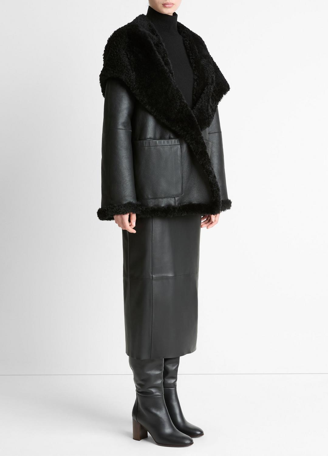 Shearling Hooded Jacket in Jackets