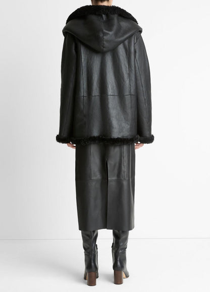 Shearling Hooded Jacket in Jackets