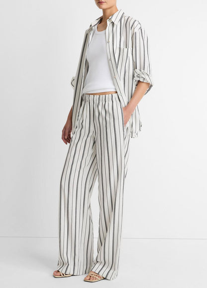 Resort Stripe Pull-On Pant in Wide Leg