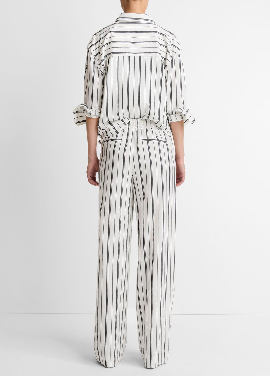 Resort Stripe Pull-On Pant in Wide Leg