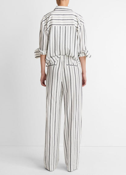 Resort Stripe Pull-On Pant in Wide Leg