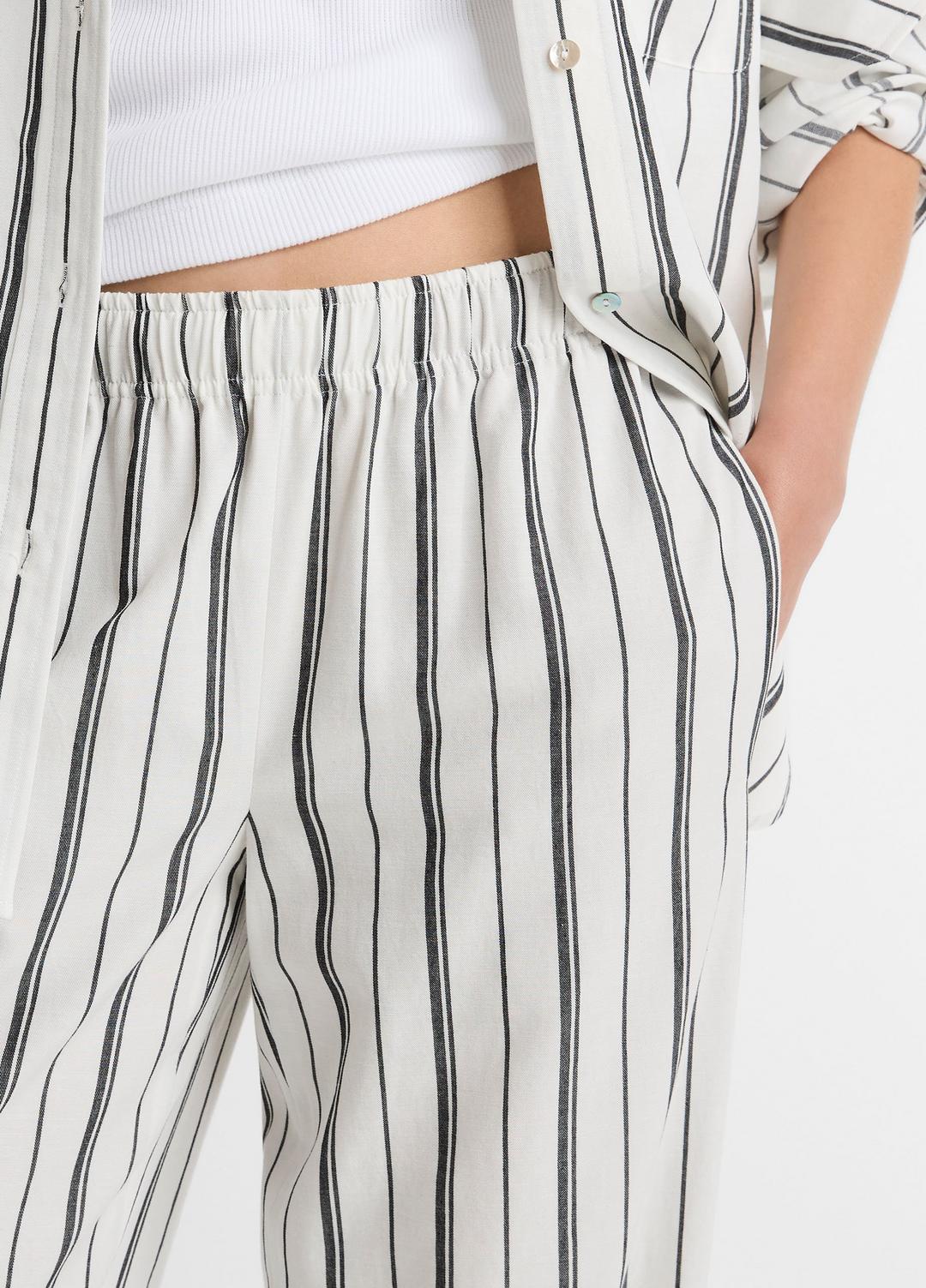 Resort Stripe Pull-On Pant in Wide Leg