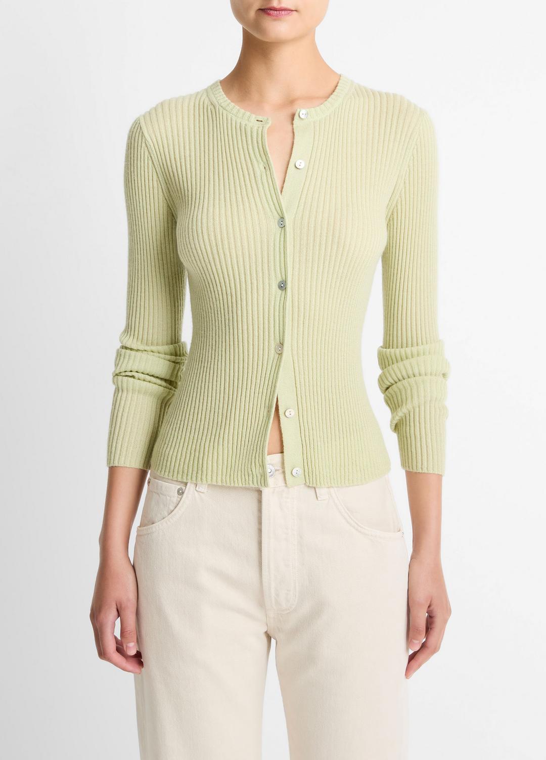 Ribbed Cashmere-Silk Cardigan in Cardigans