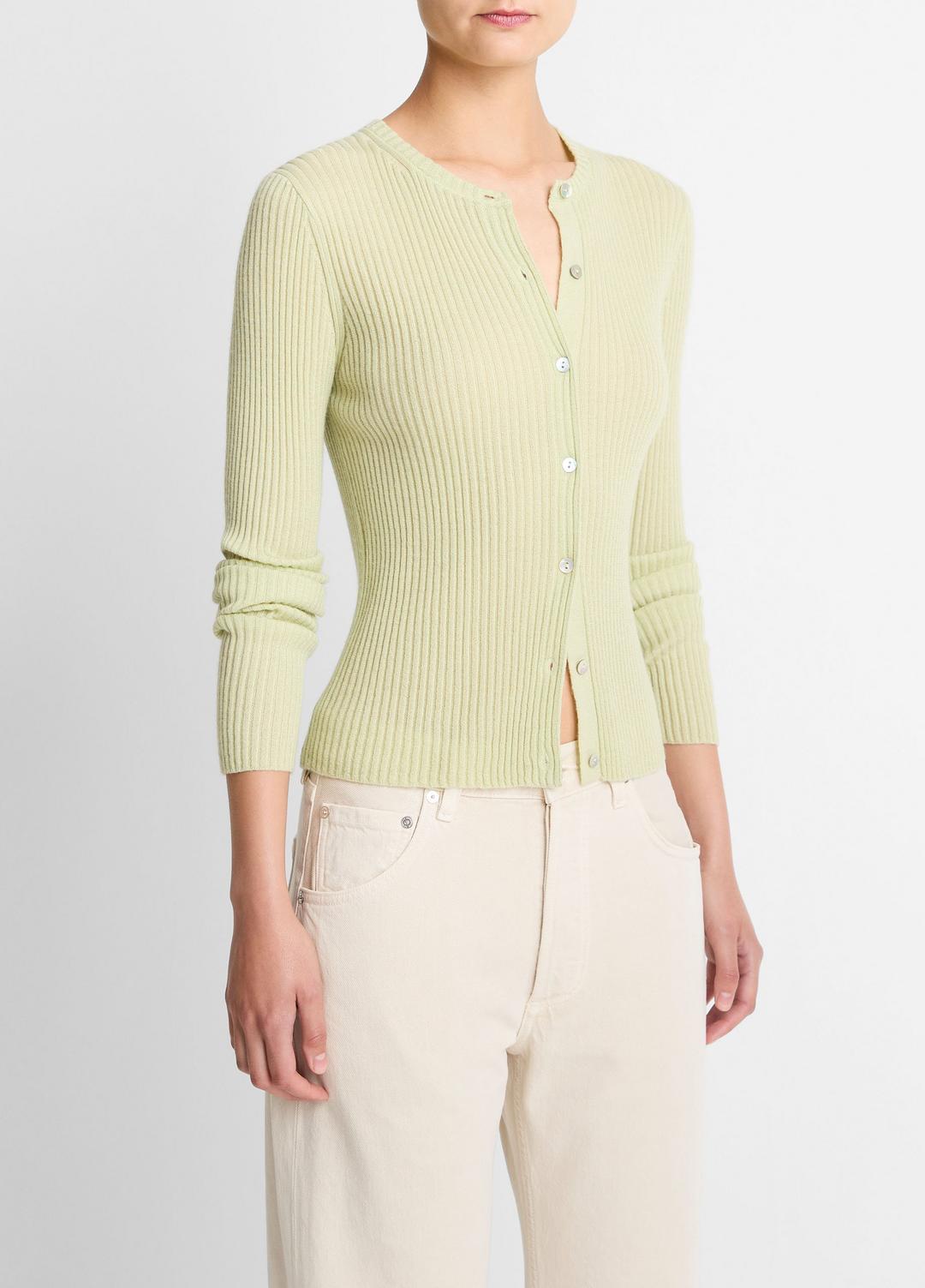 Ribbed Cashmere-Silk Cardigan in Cardigans