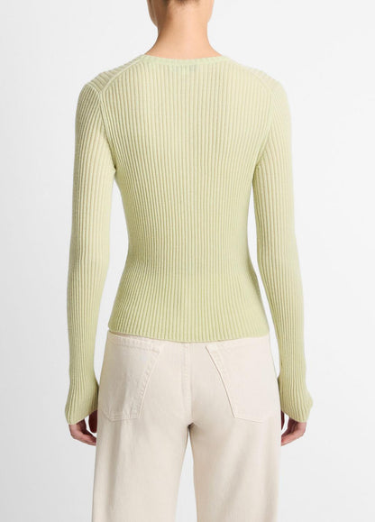 Ribbed Cashmere-Silk Cardigan in Cardigans