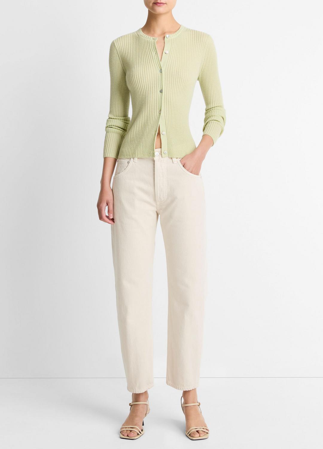 Ribbed Cashmere-Silk Cardigan in Cardigans