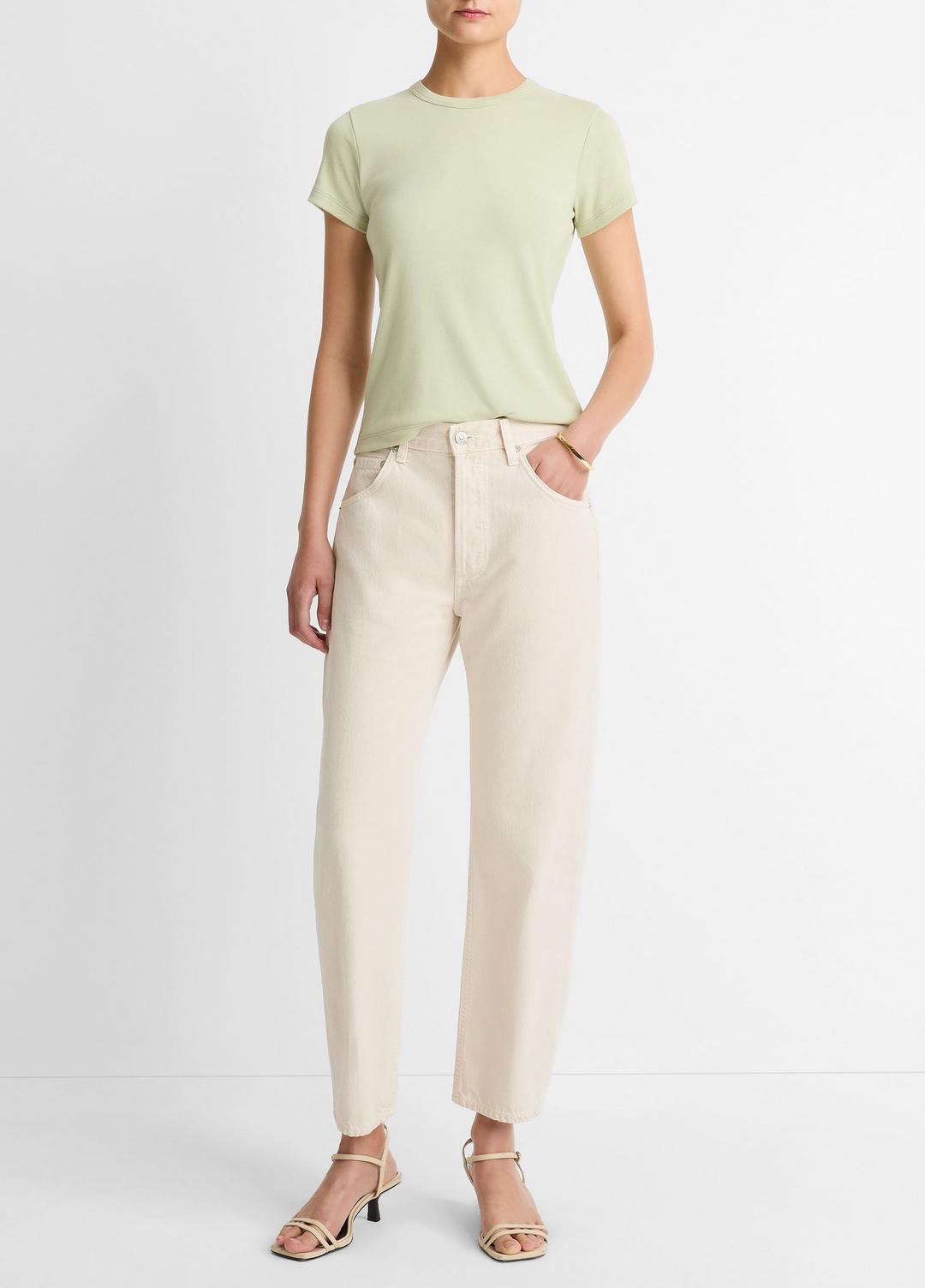Pima Cotton-Blend '90s Shrunken T-Shirt in Short Sleeve