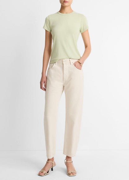 Pima Cotton-Blend '90s Shrunken T-Shirt in Short Sleeve
