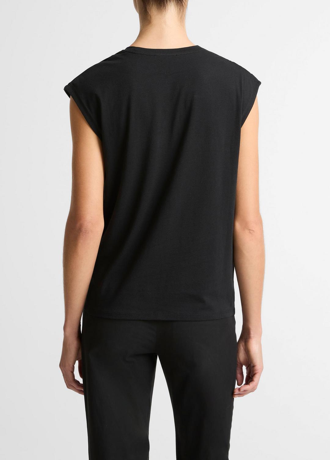 Pima Cotton-Blend Draped Relaxed Top in Tank Tops