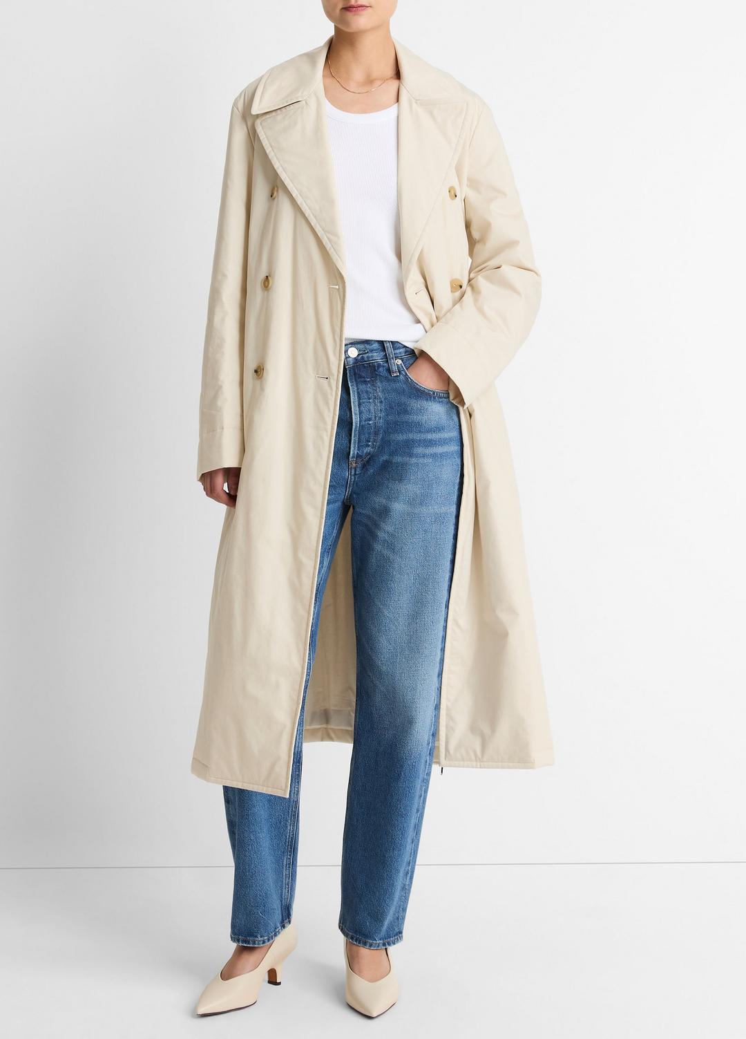 Padded Cotton Long Coat in Coats