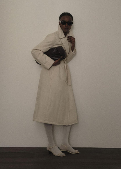 Padded Cotton Long Coat in Coats