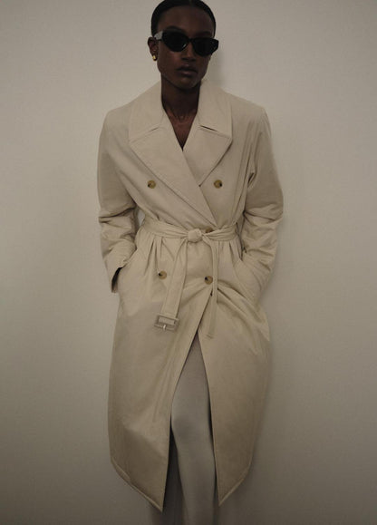 Padded Cotton Long Coat in Coats