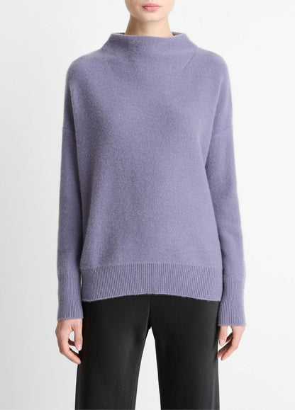 Plush Cashmere Funnel-Neck Sweater in Turtleneck