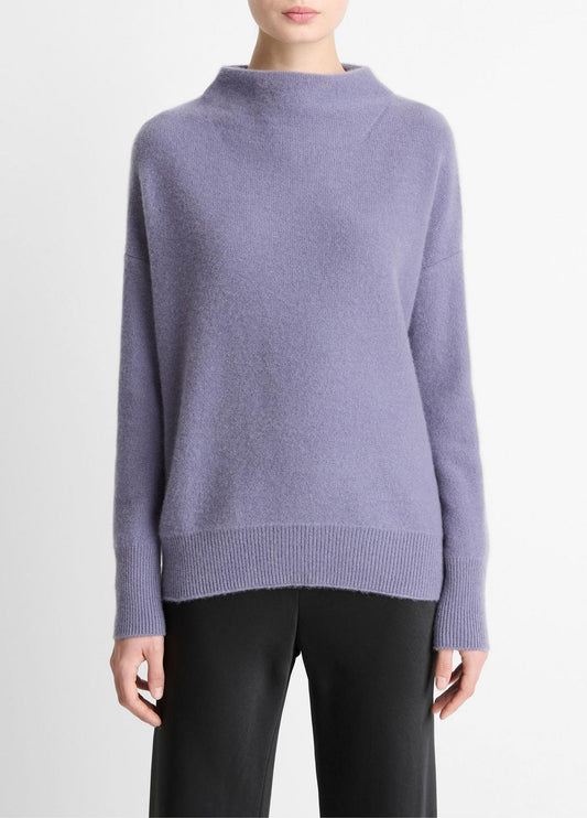 Plush Cashmere Funnel-Neck Sweater in Turtleneck
