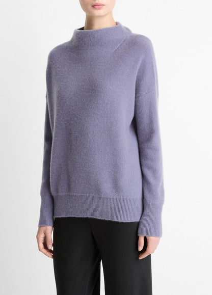 Plush Cashmere Funnel-Neck Sweater in Turtleneck
