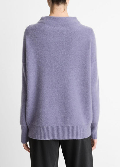 Plush Cashmere Funnel-Neck Sweater in Turtleneck