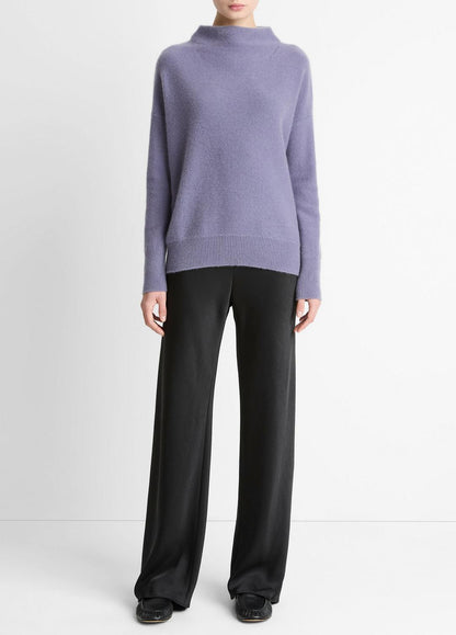 Plush Cashmere Funnel-Neck Sweater in Turtleneck