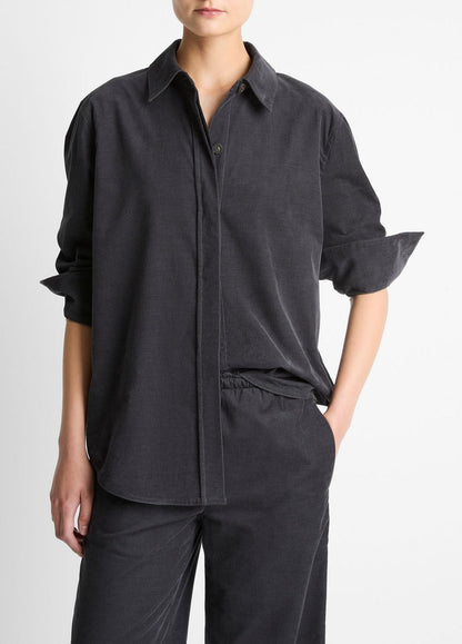 Cotton Corduroy Oversized Shirt in Long Sleeve