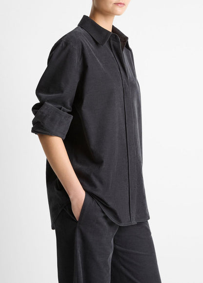 Cotton Corduroy Oversized Shirt in Long Sleeve