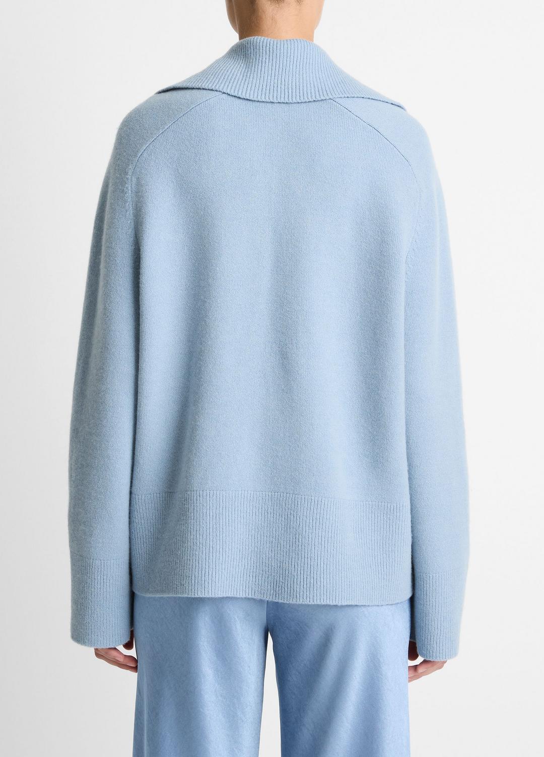 Wool & Cashmere-Blend Oversized Polo Sweater in V-Neck