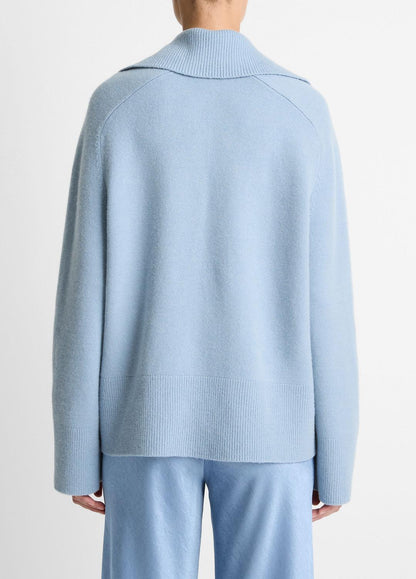 Wool & Cashmere-Blend Oversized Polo Sweater in V-Neck