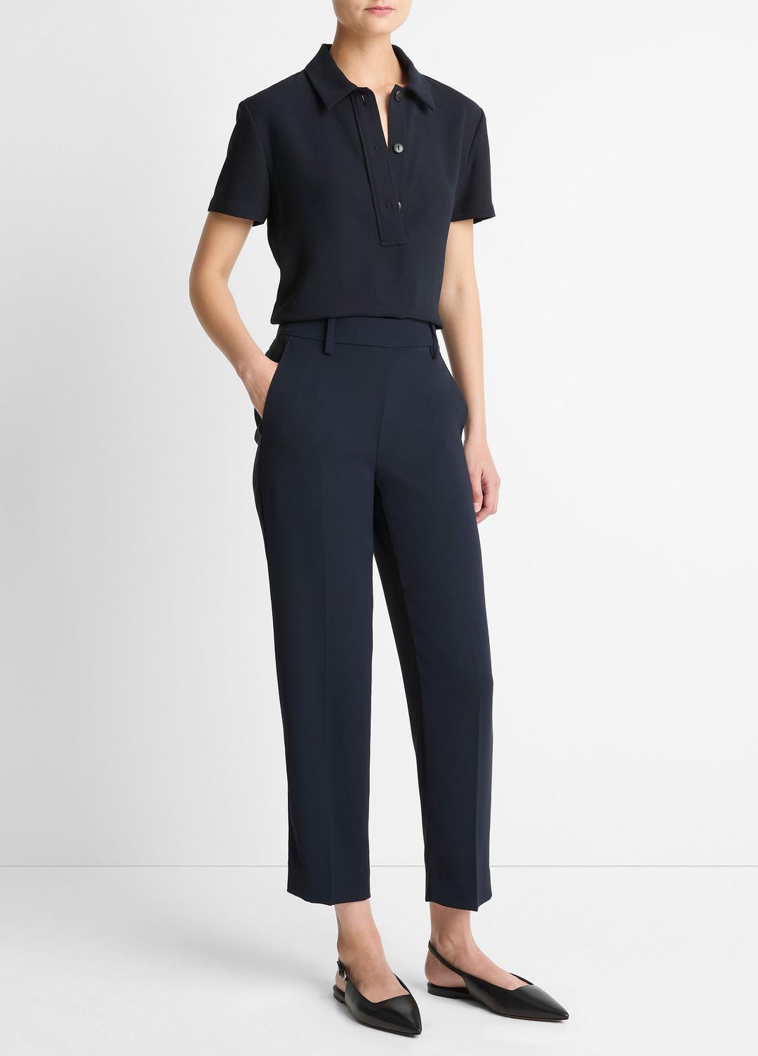 Crepe Tapered Pull-On Pant in Trousers