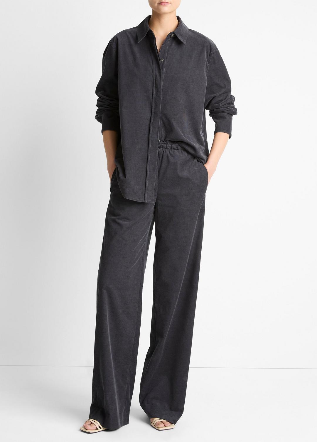 Cotton Corduroy Pull-On Pant in Wide Leg