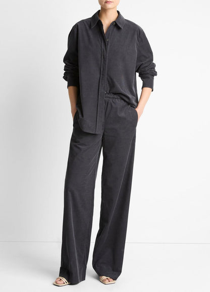 Cotton Corduroy Pull-On Pant in Wide Leg