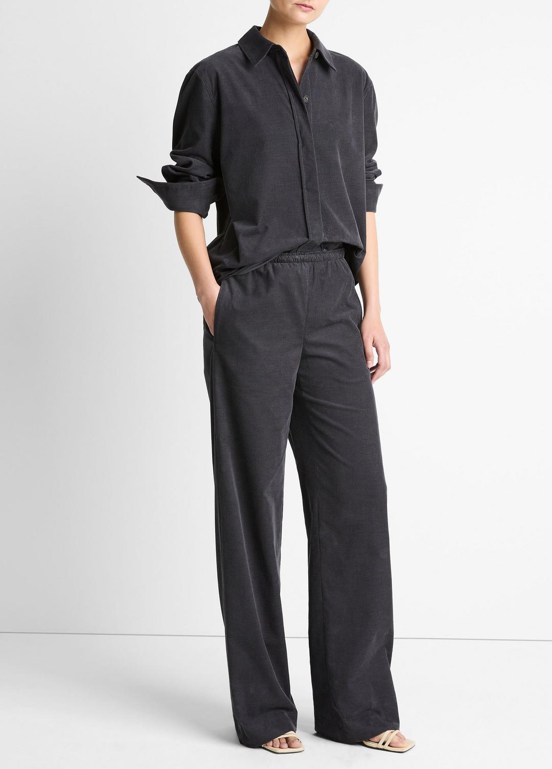 Cotton Corduroy Pull-On Pant in Wide Leg