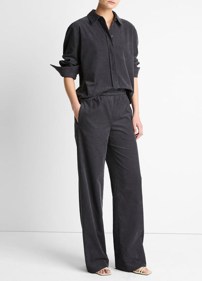 Cotton Corduroy Pull-On Pant in Wide Leg