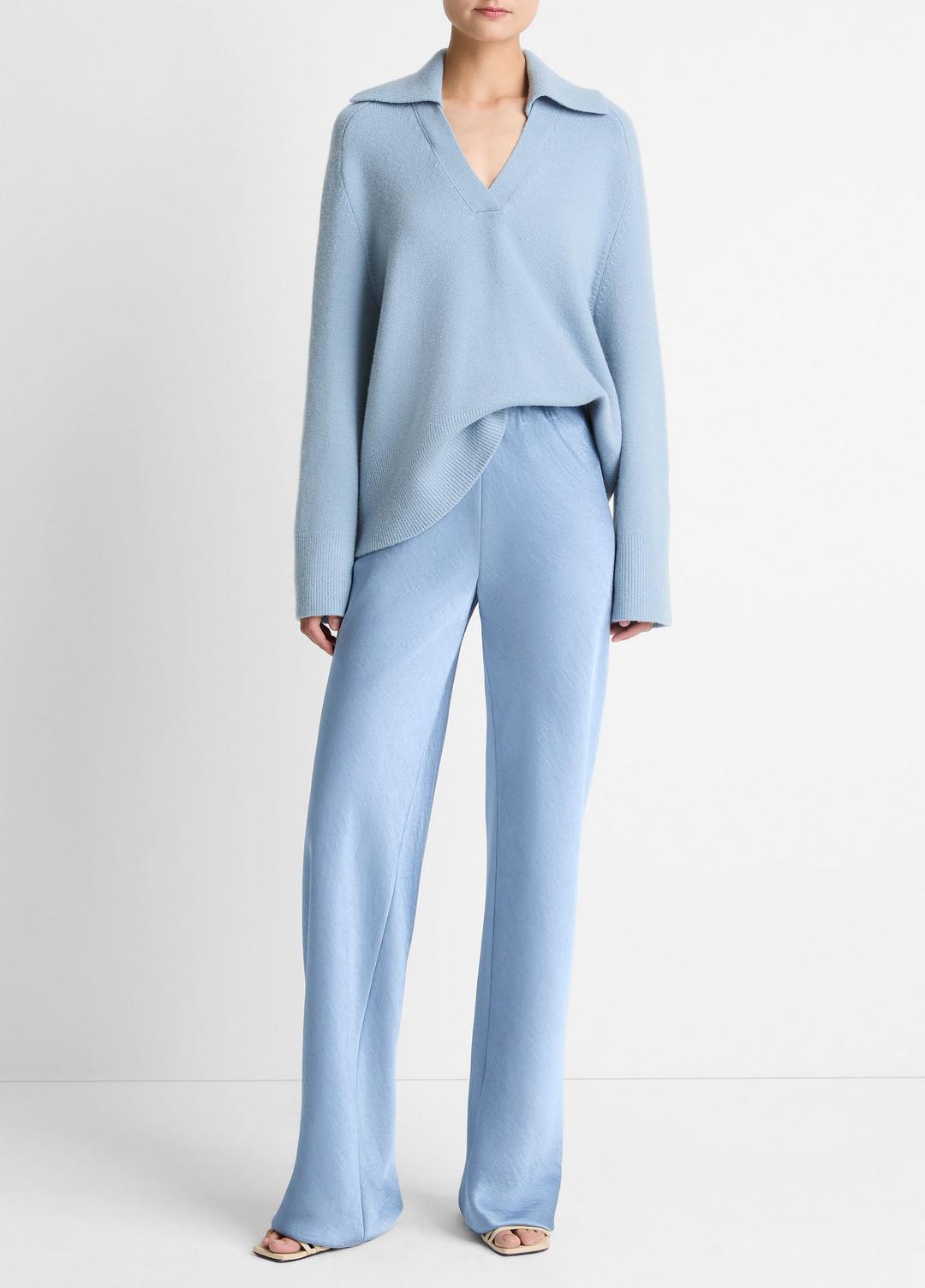 Colette High-Rise Fluid Satin Bias Pant in Trousers
