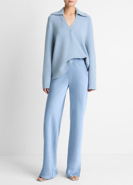 Colette High-Rise Fluid Satin Bias Pant in Trousers