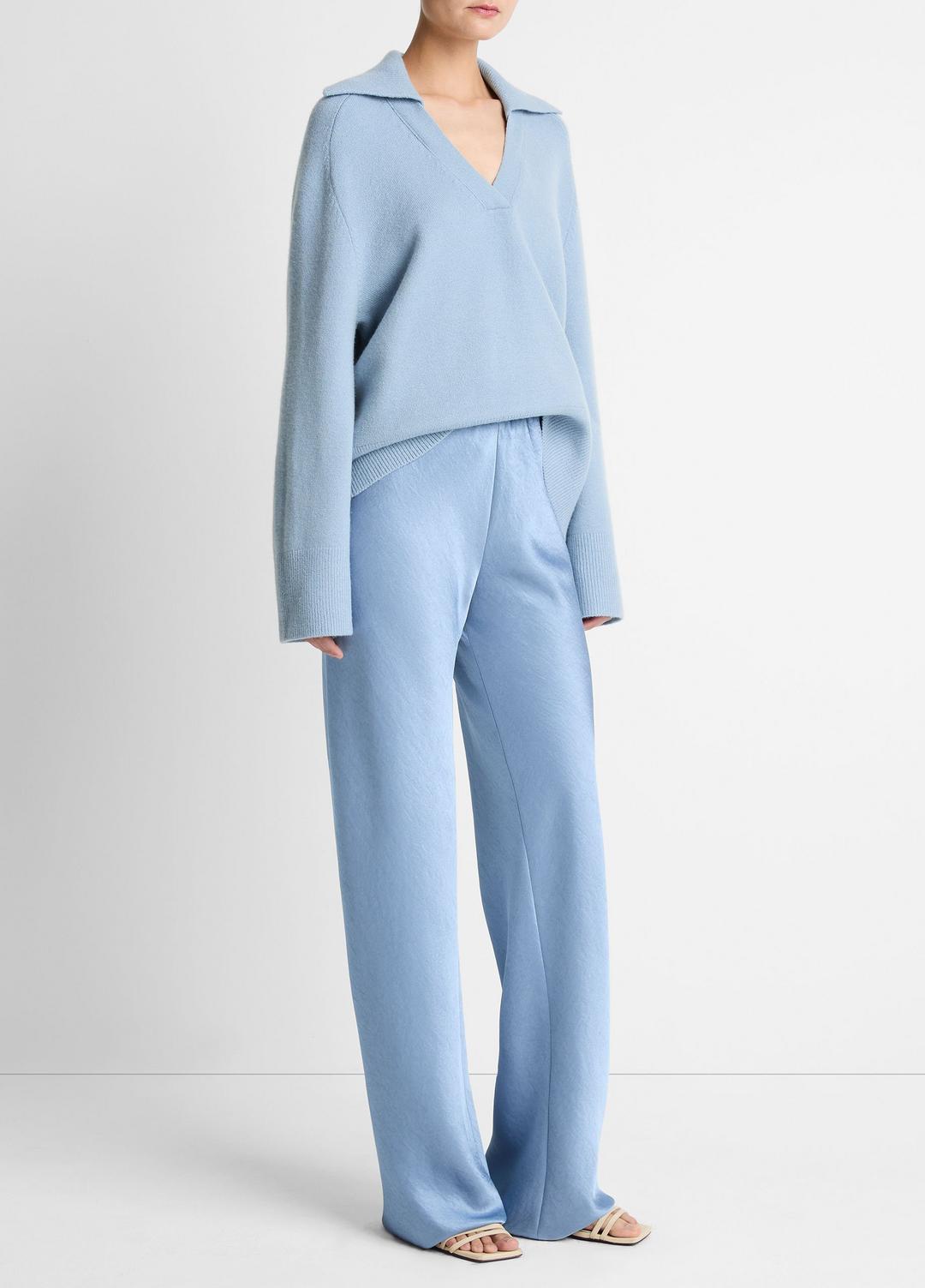 Colette High-Rise Fluid Satin Bias Pant in Trousers