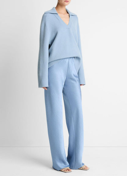 Colette High-Rise Fluid Satin Bias Pant in Trousers
